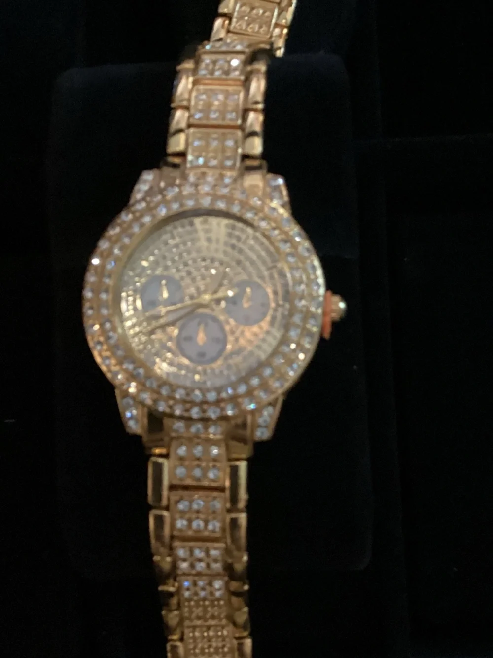 Women's Gold Crystal Accent Bracelet Watch